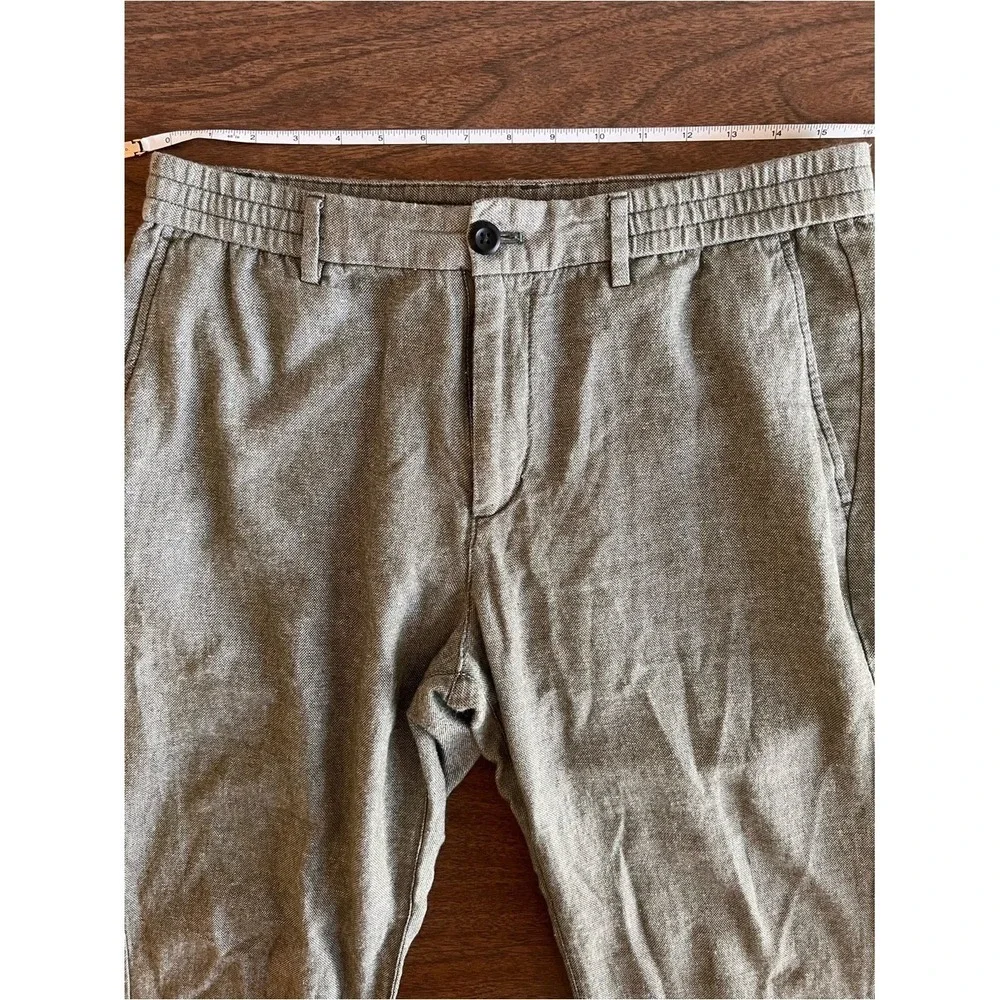 Banana Republic Athletic Linen Blend Pants Mens 32 Desert Thyme Green Resort